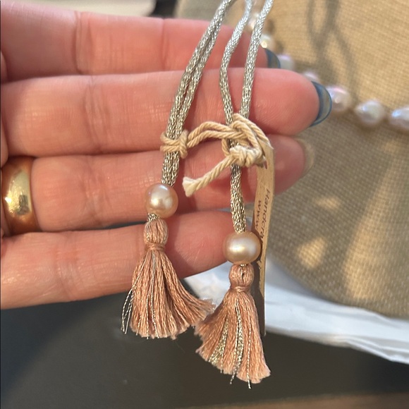 Chan Luu Pearl Necklace with Silver Tassels - Picture 6 of 10